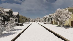 Proposed 3d site view for housing development in Blackwood Wales