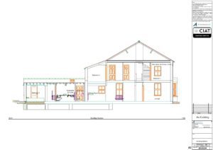 Survey section for single storey house extension in Gloucester