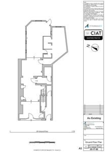 Survey floor plan conversion from commercial to a two bedroom flat