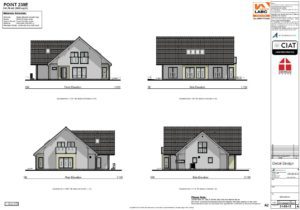 Detail design elevations for Dan-Wood timber frame new build house in Wales