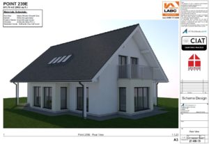 Scheme design 3d view for Dan-Wood timber frame new build house in Wales