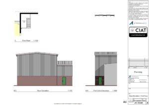 Planning elevations for factory extension in Gloucester