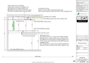 Scheme design section from commercial to flat conversion in Stroud Gloucestershire