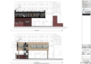 Scheme design elevations from commercial to flat conversion in Stroud Gloucestershire