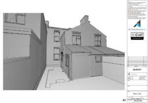3d View of house before a single story extension is added to house in Cheltenham, Gloucester