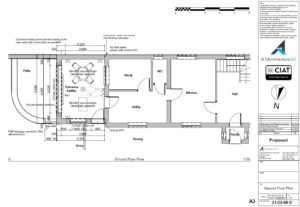 Proposed ground floor plan for a single storey house extension in Gloucester