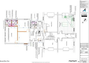 Detail design floor plan to large listed house in Gloucester