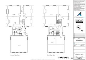 Survey floor plan to large listed house in Gloucester