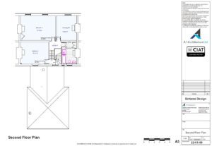 Scheme design floor plan to large listed house in Gloucester
